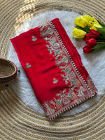 Royal Embroidered Satin Silk Saree Collection