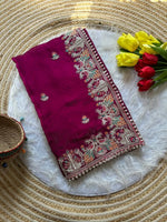 Royal Embroidered Satin Silk Saree Collection