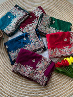 Royal Embroidered Satin Silk Saree Collection