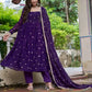 Royal Fendi Silk Anarkali Suit Set for Festive and Wedding Wear