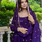 Royal Fendi Silk Anarkali Suit Set for Festive and Wedding Wear
