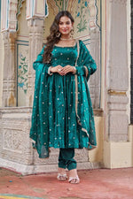 Royal Fendi Silk Anarkali Suit Set for Festive and Wedding Wear