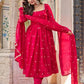 Royal Fendi Silk Anarkali Suit Set for Festive and Wedding Wear