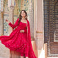 Royal Fendi Silk Anarkali Suit Set for Festive and Wedding Wear