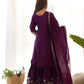 Royal Festive Embroidered Chinon Silk Kurta Sharara Set for Wedding and Celebration Wear