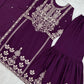 Royal Festive Embroidered Chinon Silk Kurta Sharara Set for Wedding and Celebration Wear