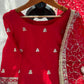 Royal Festive Embroidered Chinon Silk Kurta Sharara Set for Wedding and Celebration Wear
