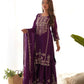 Royal Festive Embroidered Chinon Silk Kurta Sharara Set for Wedding and Celebration Wear