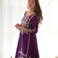 Royal Festive Embroidered Chinon Silk Kurta Sharara Set for Wedding and Celebration Wear