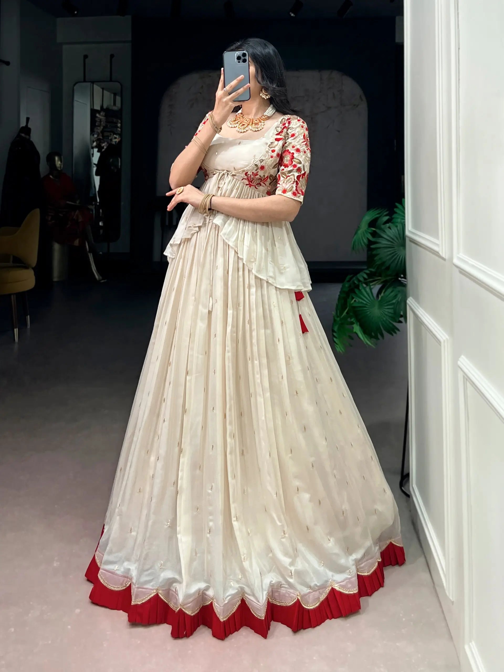 Royal Festive Embroidered Lehenga Set with Koti for Wedding and Traditional Functions