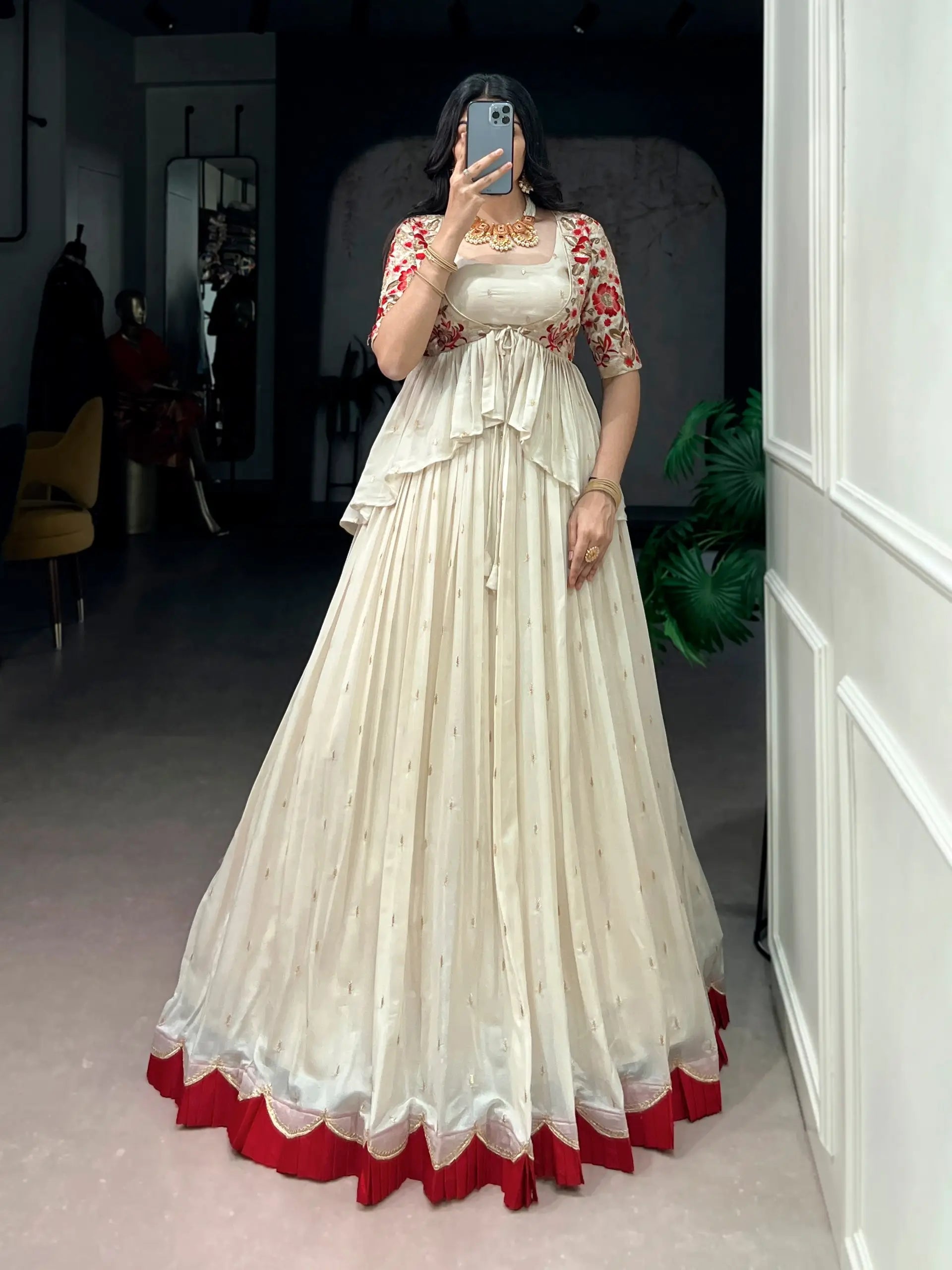 Royal Festive Embroidered Lehenga Set with Koti for Wedding and Traditional Functions