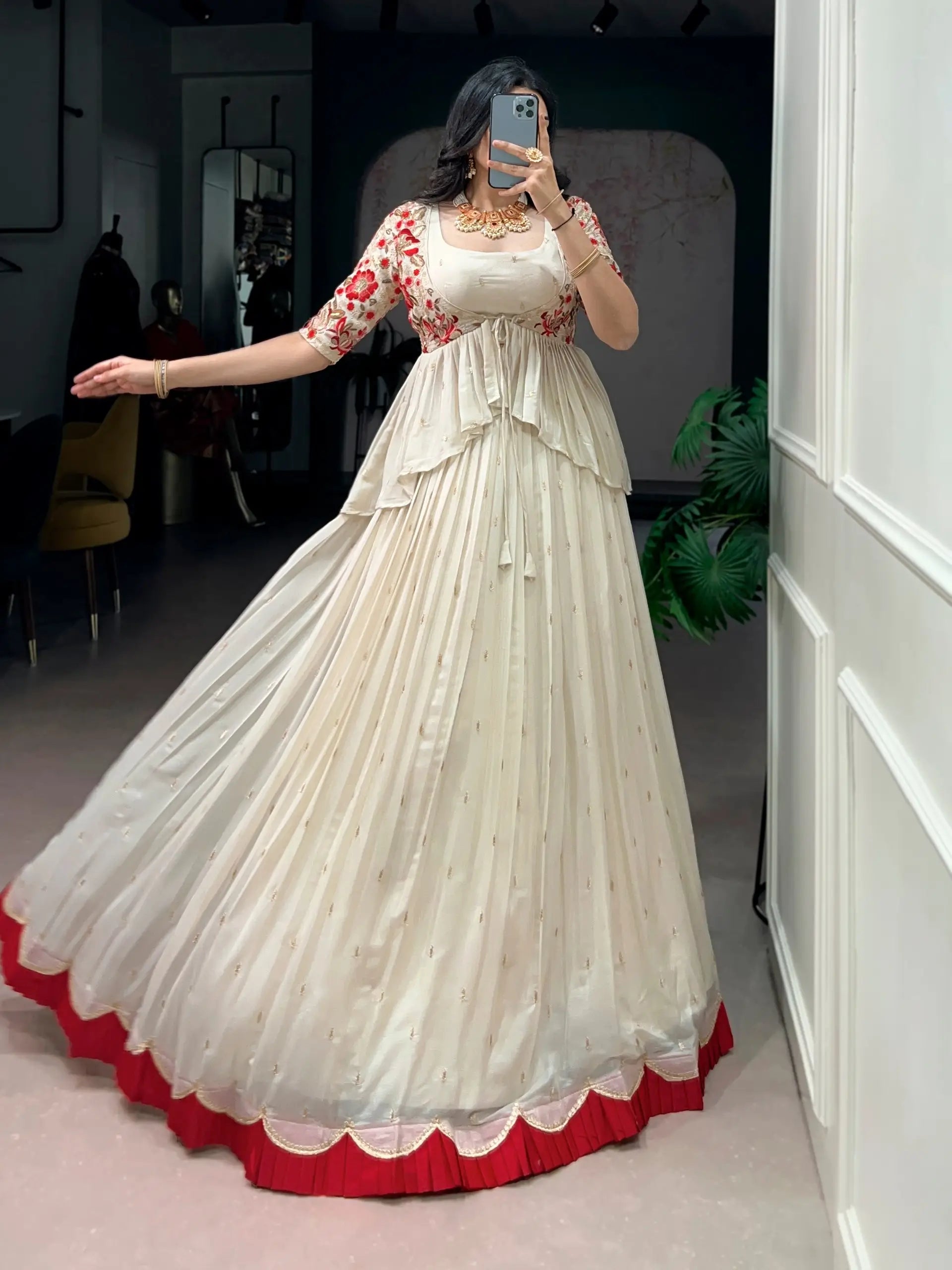 Royal Festive Embroidered Lehenga Set with Koti for Wedding and Traditional Functions
