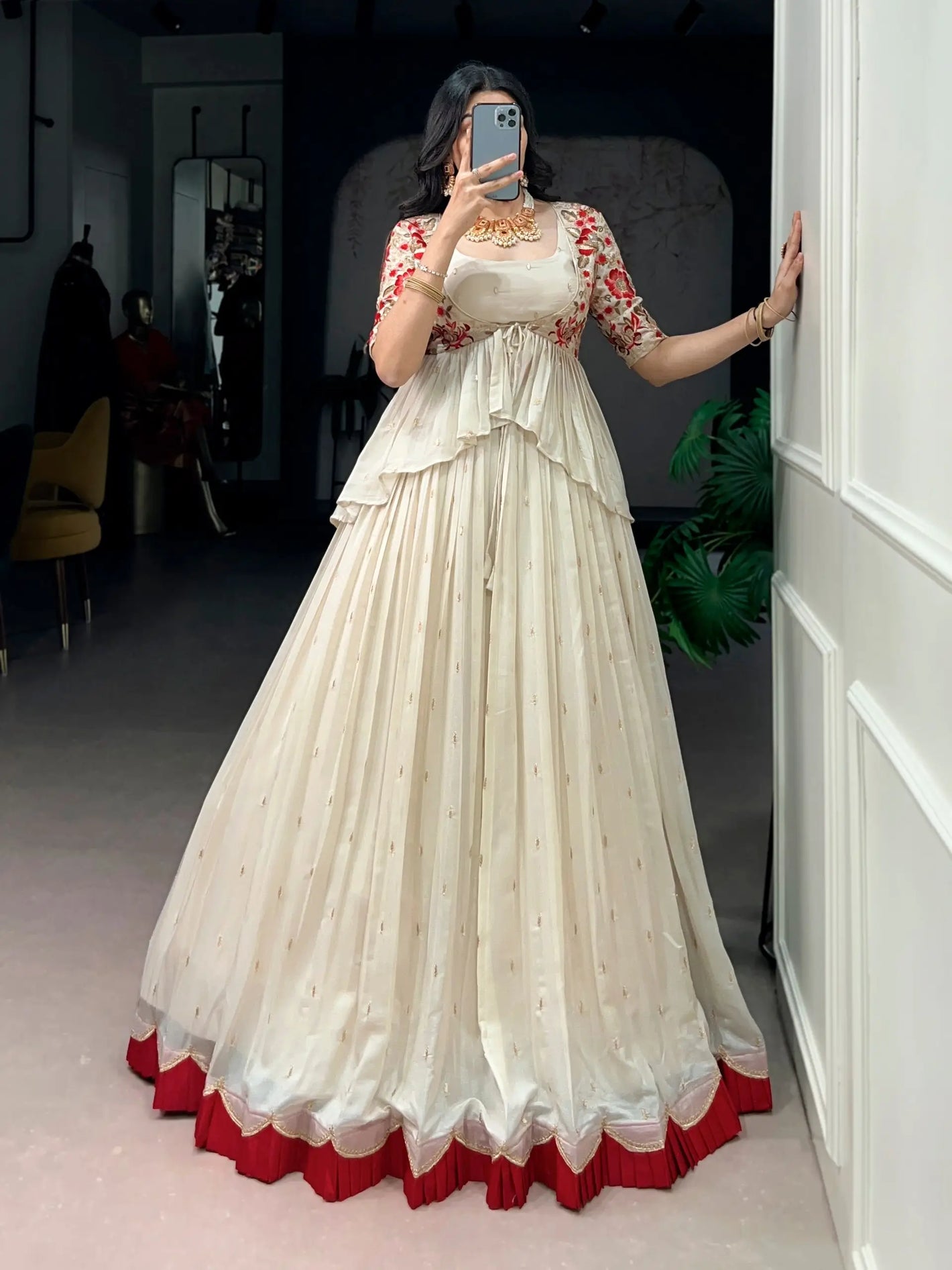 Royal Festive Embroidered Lehenga Set with Koti for Wedding and Traditional Functions