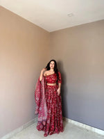 Royal Floral Printed Georgette Lehenga Set