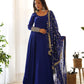 Royal Fox Georgette Anarkali Set with Embroidered Dupatta