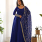 Royal Fox Georgette Anarkali Set with Embroidered Dupatta