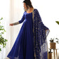 Royal Fox Georgette Anarkali Set with Embroidered Dupatta
