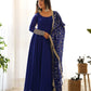 Royal Fox Georgette Anarkali Set with Embroidered Dupatta
