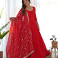 Royal Fox Georgette Anarkali Set with Embroidered Dupatta