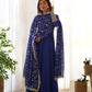 Royal Fox Georgette Anarkali Set with Embroidered Dupatta