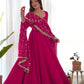 Royal Fox Georgette Anarkali Set with Embroidered Dupatta
