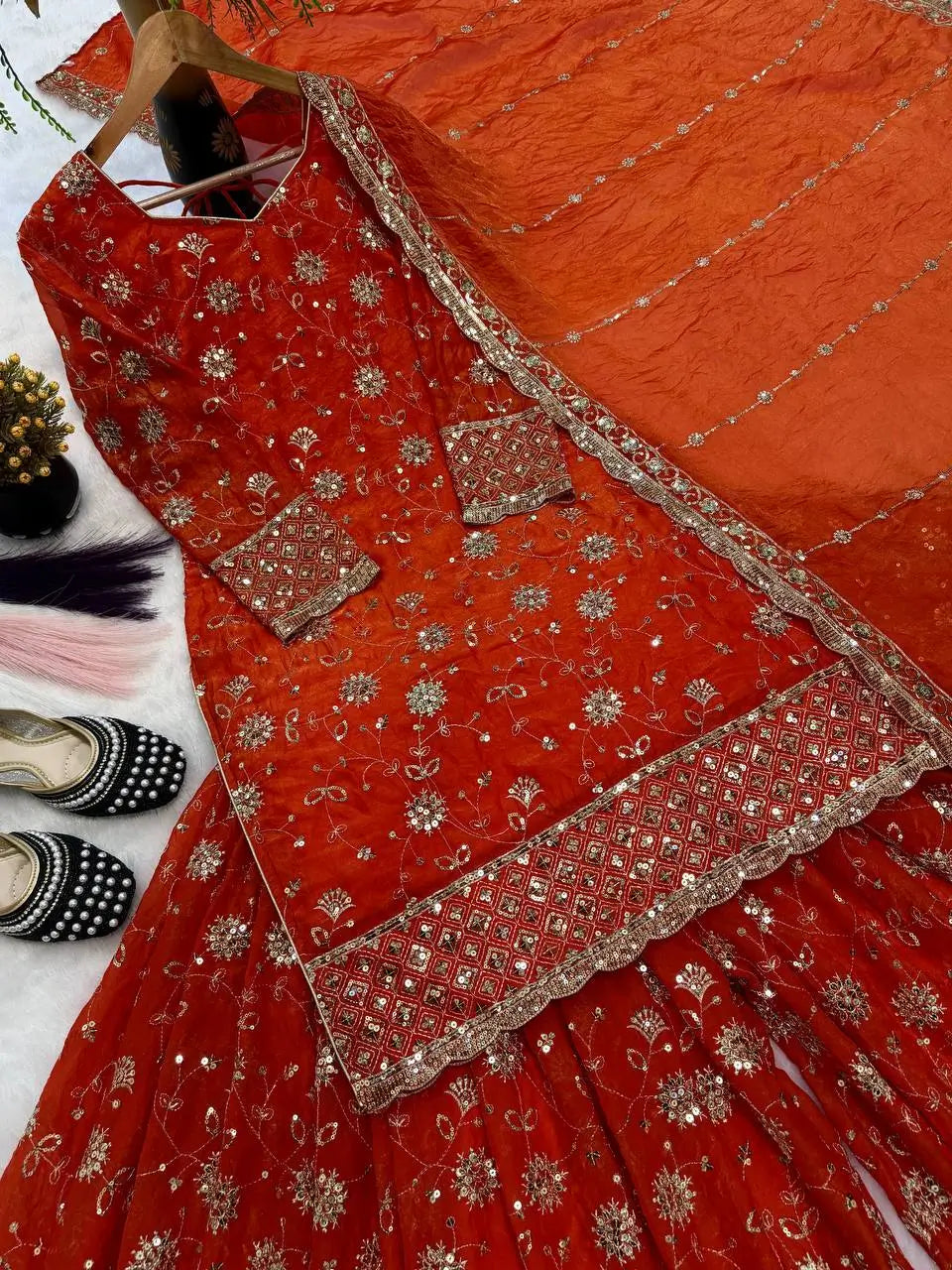 Royal Frendy Silk Palazzo Suit Set for Festive and Wedding Wear