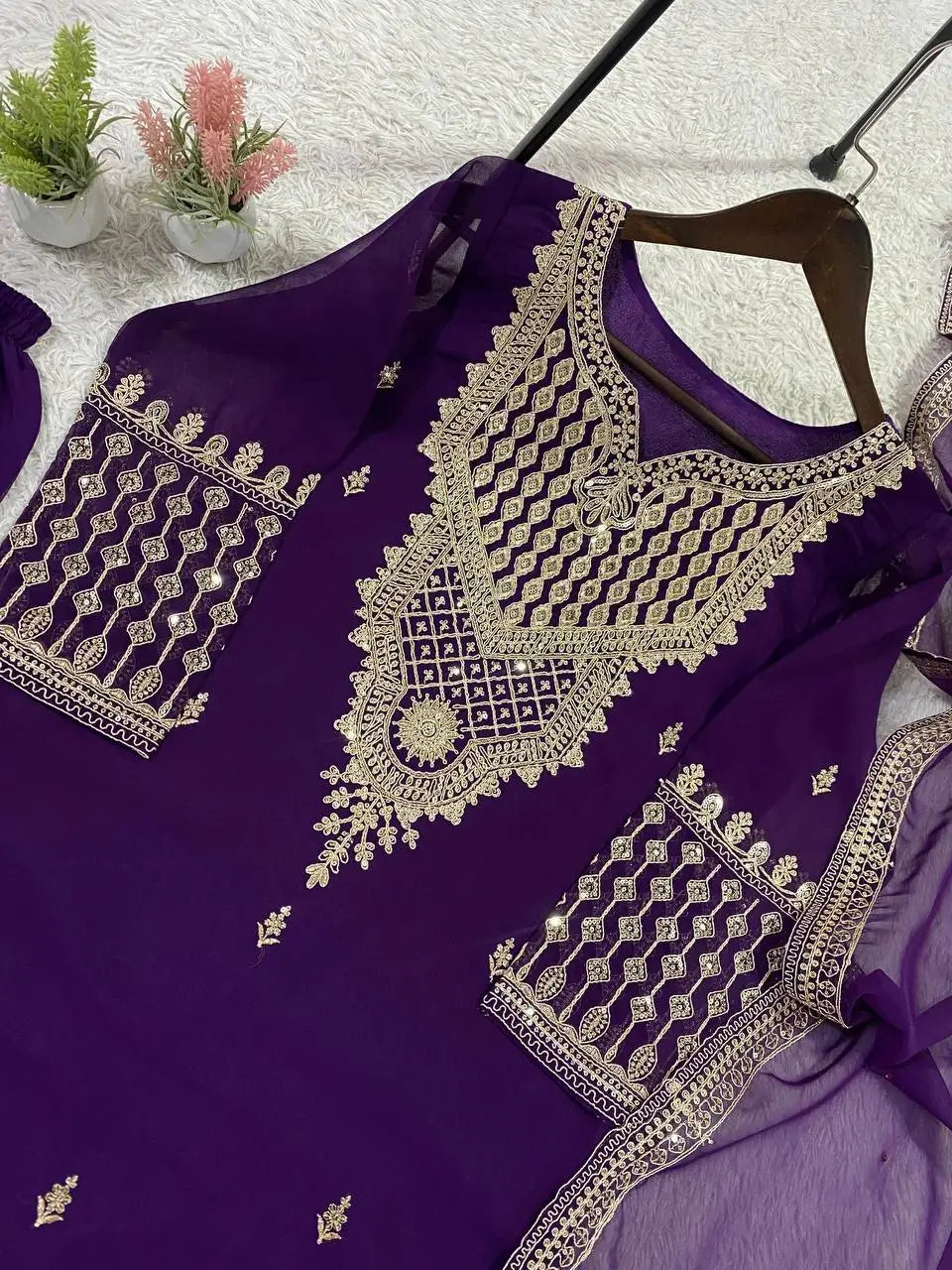 Royal Georgette Sharara Set for Festive and Wedding Wear
