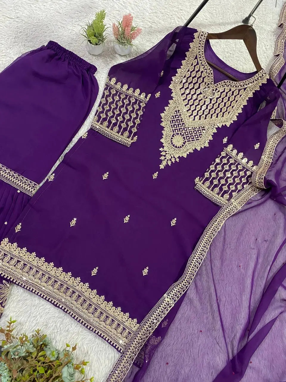 Royal Georgette Sharara Set for Festive and Wedding Wear