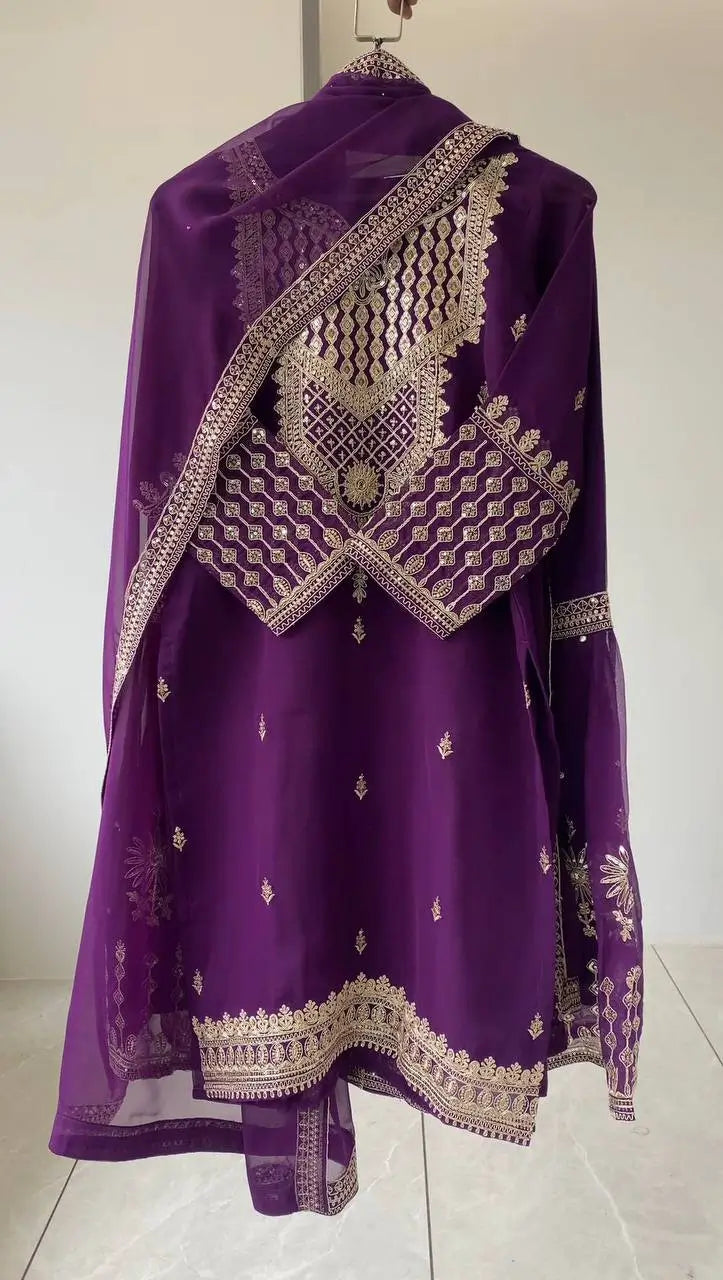 Royal Georgette Sharara Set for Festive and Wedding Wear