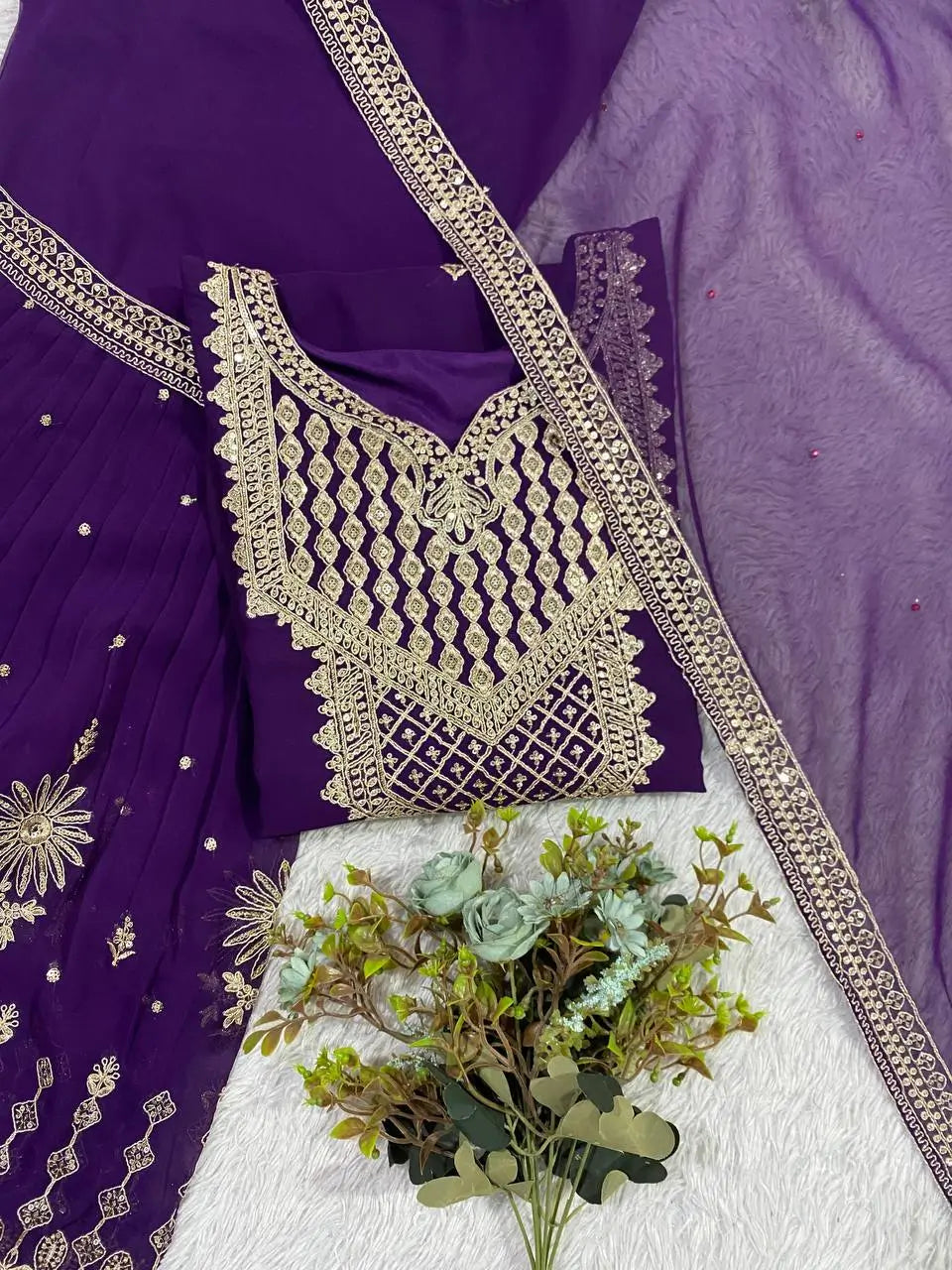 Royal Georgette Sharara Set for Festive and Wedding Wear