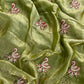 Royal Hans Swan Motif Fandy Satin Silk Saree with Zari Thread, Multi-Color Embroidery & Siroshki Diamond Work