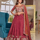Royal Heritage Embroidered Vichitra Lehenga Set for Wedding and Festive Wear