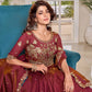Royal Heritage Embroidered Vichitra Lehenga Set for Wedding and Festive Wear