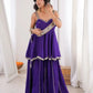 Royal Mirror Chinon Peplum Palazzo Dupatta Set for Festive and Wedding Functions