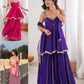 Royal Mirror Chinon Peplum Palazzo Dupatta Set for Festive and Wedding Functions