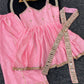 Royal Mirror Chinon Peplum Palazzo Dupatta Set for Festive and Wedding Functions