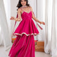 Royal Mirror Chinon Peplum Palazzo Dupatta Set for Festive and Wedding Functions