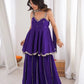 Royal Mirror Chinon Peplum Palazzo Dupatta Set for Festive and Wedding Functions