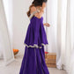 Royal Mirror Chinon Peplum Palazzo Dupatta Set for Festive and Wedding Functions