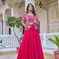 Royal Navy Blue Vichitra Embroidered Lehenga Choli With Koti