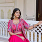 Royal Navy Blue Vichitra Embroidered Lehenga Choli With Koti