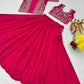 Royal Navy Blue Vichitra Embroidered Lehenga Choli With Koti