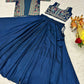 Royal Navy Blue Vichitra Embroidered Lehenga Choli With Koti