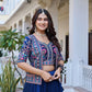 Royal Navy Blue Vichitra Embroidered Lehenga Choli With Koti