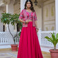 Royal Navy Blue Vichitra Embroidered Lehenga Choli With Koti