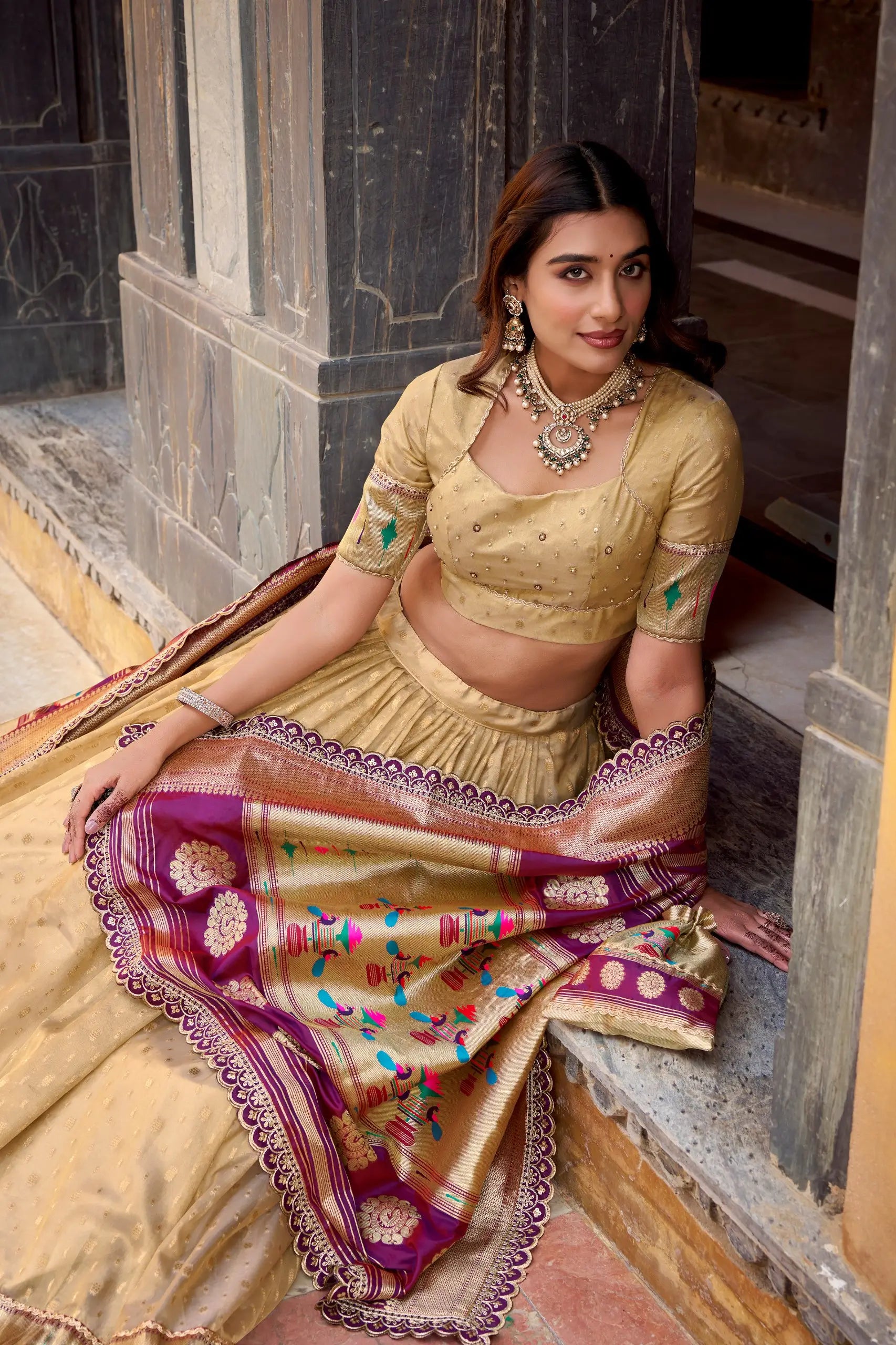 Royal Organza Paithani Lehenga Set for Wedding and Bridal Wear