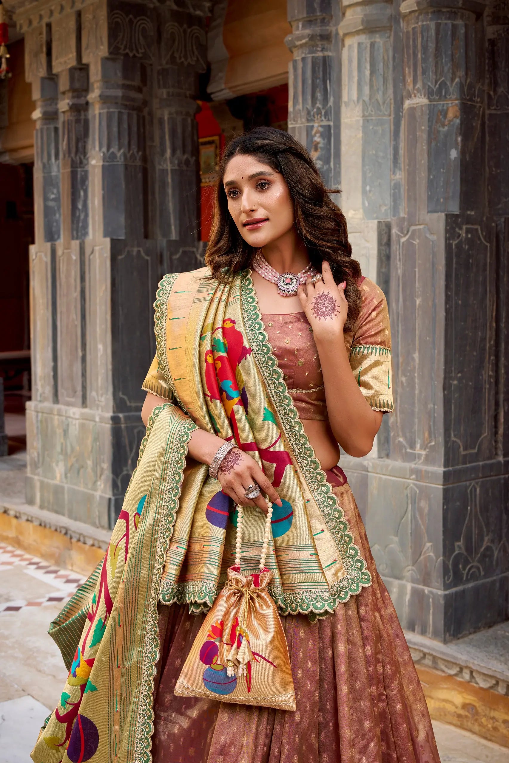 Royal Organza Paithani Lehenga Set for Wedding and Bridal Wear
