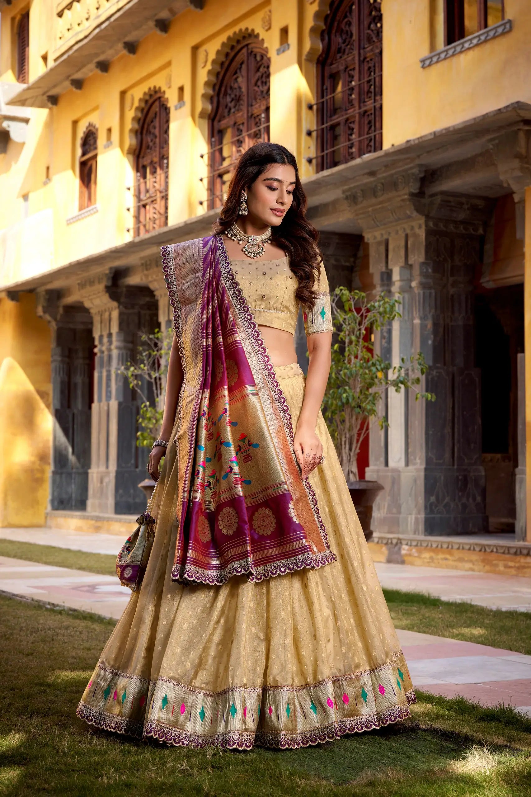 Royal Organza Paithani Lehenga Set for Wedding and Bridal Wear