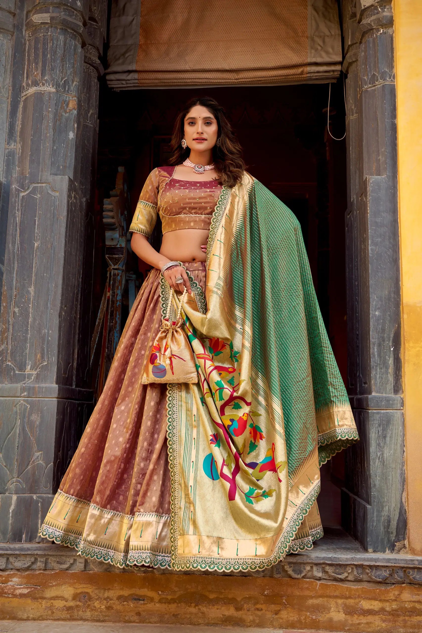 Royal Organza Paithani Lehenga Set for Wedding and Bridal Wear