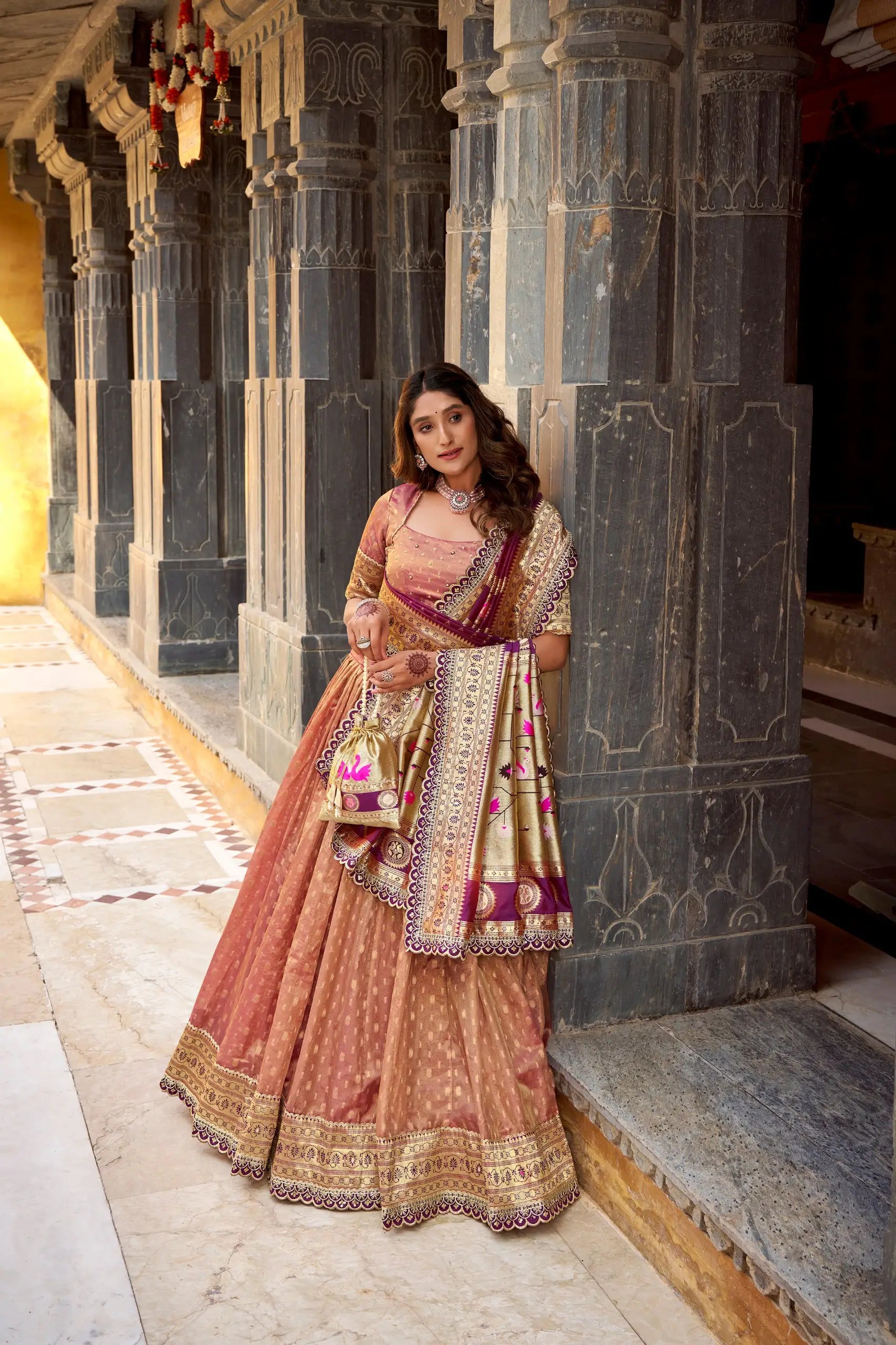 Royal Organza Paithani Lehenga Set for Wedding and Bridal Wear